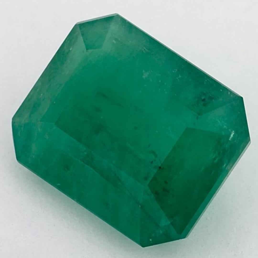 4.28 Ct Emerald Octagon Cut Loose Gemstone In New Condition For Sale In Fort Lee, NJ