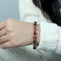 42.86 ct Multicolor Tourmaline Bracelet Made In 18k Gold