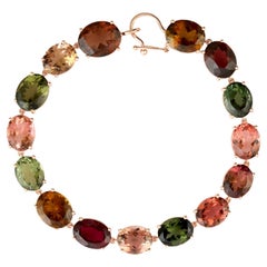 Pulsera de Turmalina Multicolor de 42,86 ct en Oro de 18k