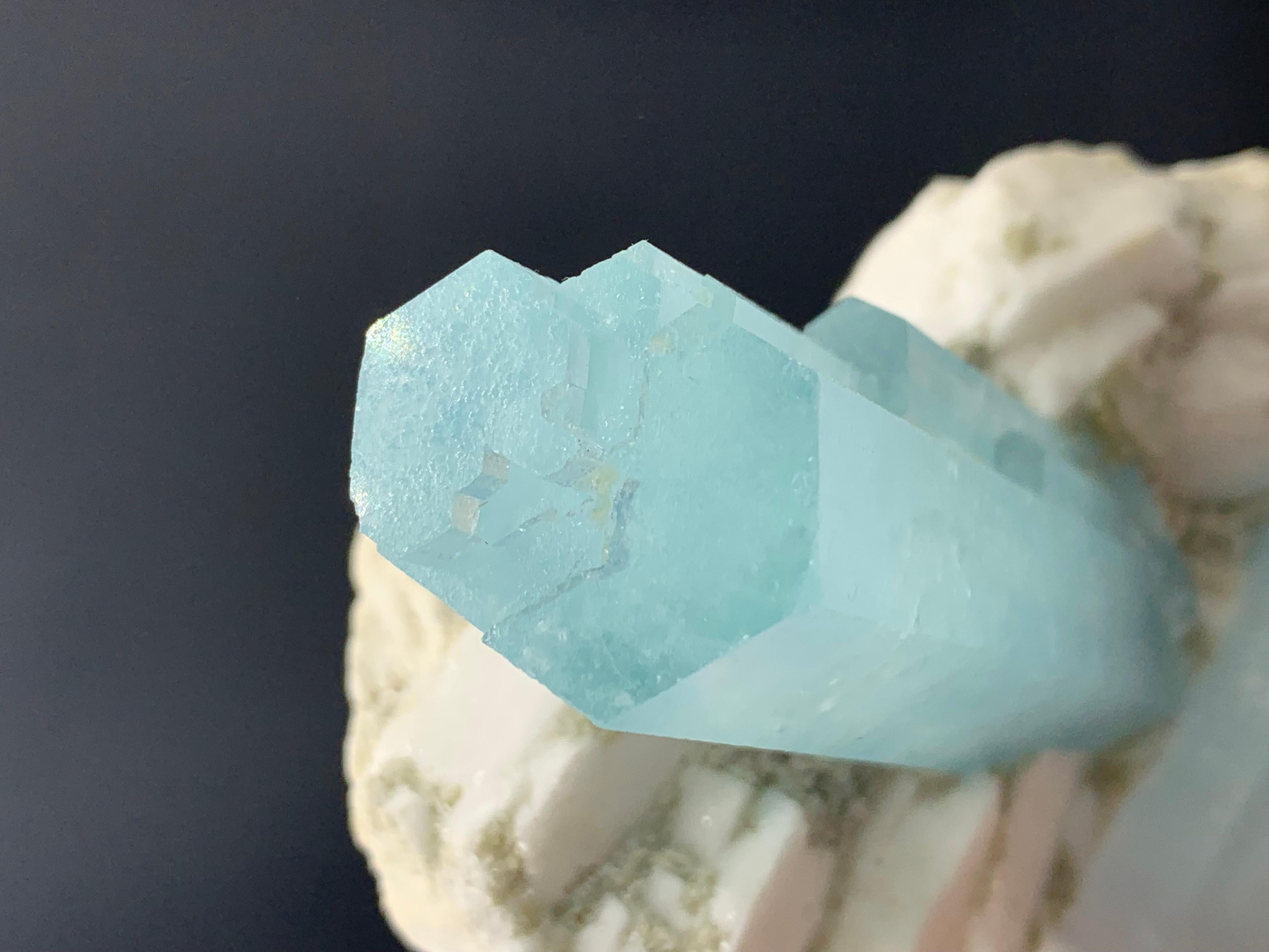428.97 Gram Amazing Dual Aquamarine Crystal Attach With Feldspar From Pakistan  For Sale 2