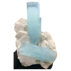 428.97 Grammes Incroyable cristal d'aigue-marine Dual avec Feldspath du Pakistan 