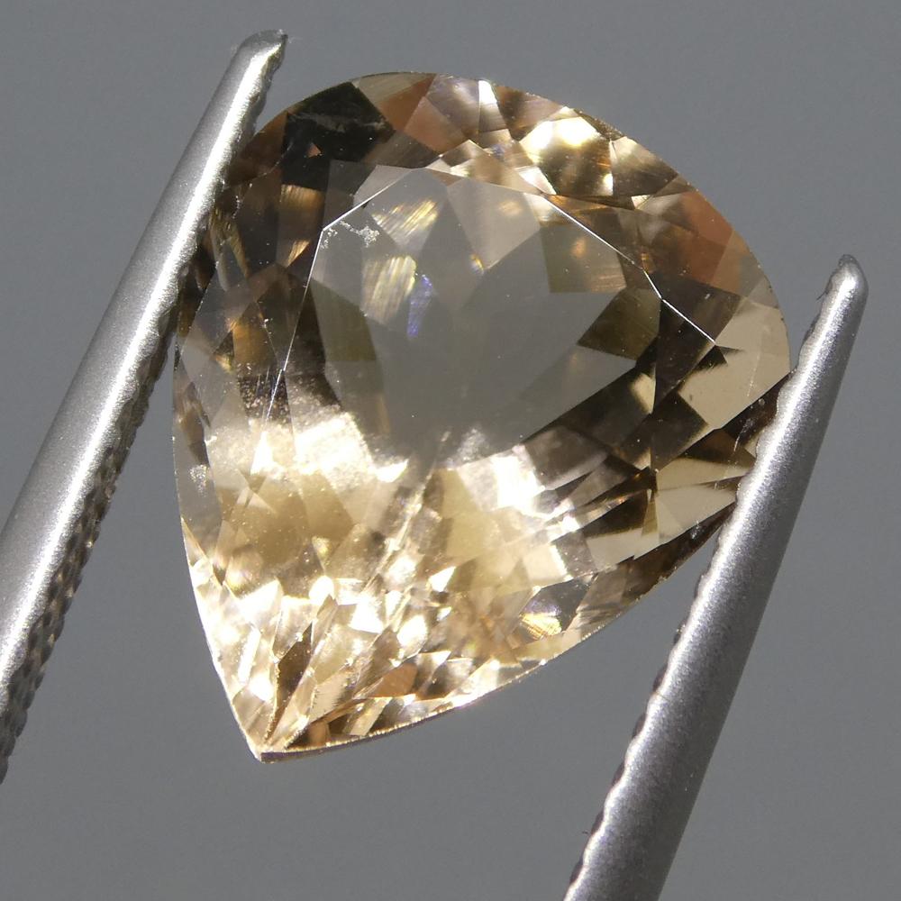 4.28ct Pear Morganite In New Condition For Sale In Toronto, Ontario