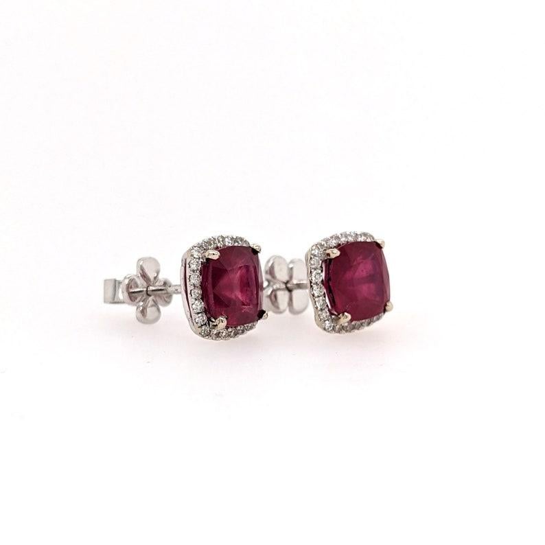 Specifications

Stone: Ruby
Origin: Madagascar
Treatment: Filled
Hardness: 9
Shape: Cushion
Size: 7mm
Weight: 4.28cts

Metal: 14k/1.75 grams
Diamonds SI GH: 48/0.26cts

Sku: AJE035/1785

These studs are made with solid 14k gold and natural earth