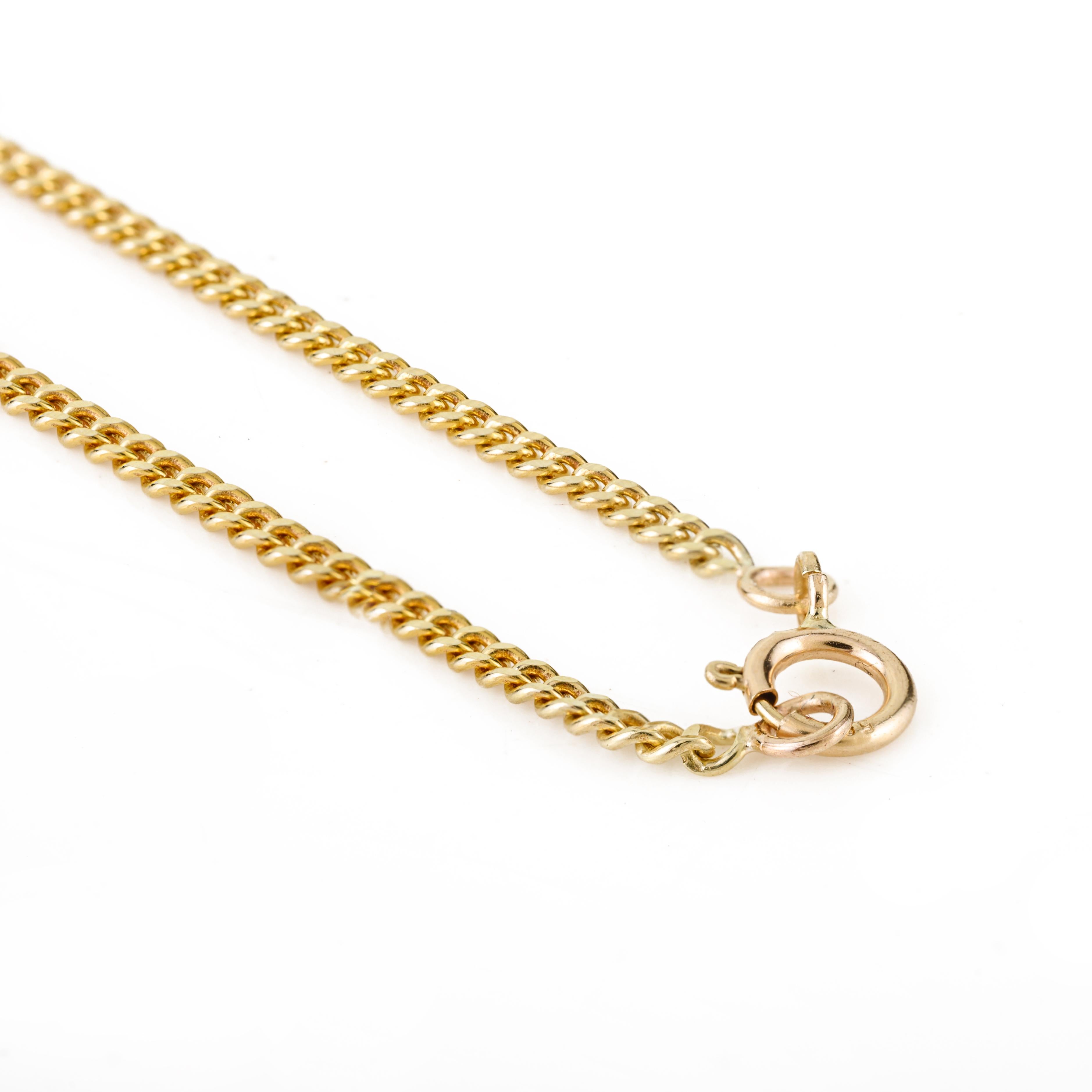 Collar con Colgante Solitario de Esmeralda de Zambia de 4,28 qt en Oro Amarillo de 14 quilates con Cadena de Rizo Moderno en venta