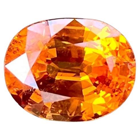 4.29 Carats Fanta Spessartite Garnet Stone Oval Cut Nigerian Gemstone