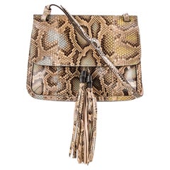 $4295 New Gucci Python Bamboo Medium Daily Bag Cruise 2015