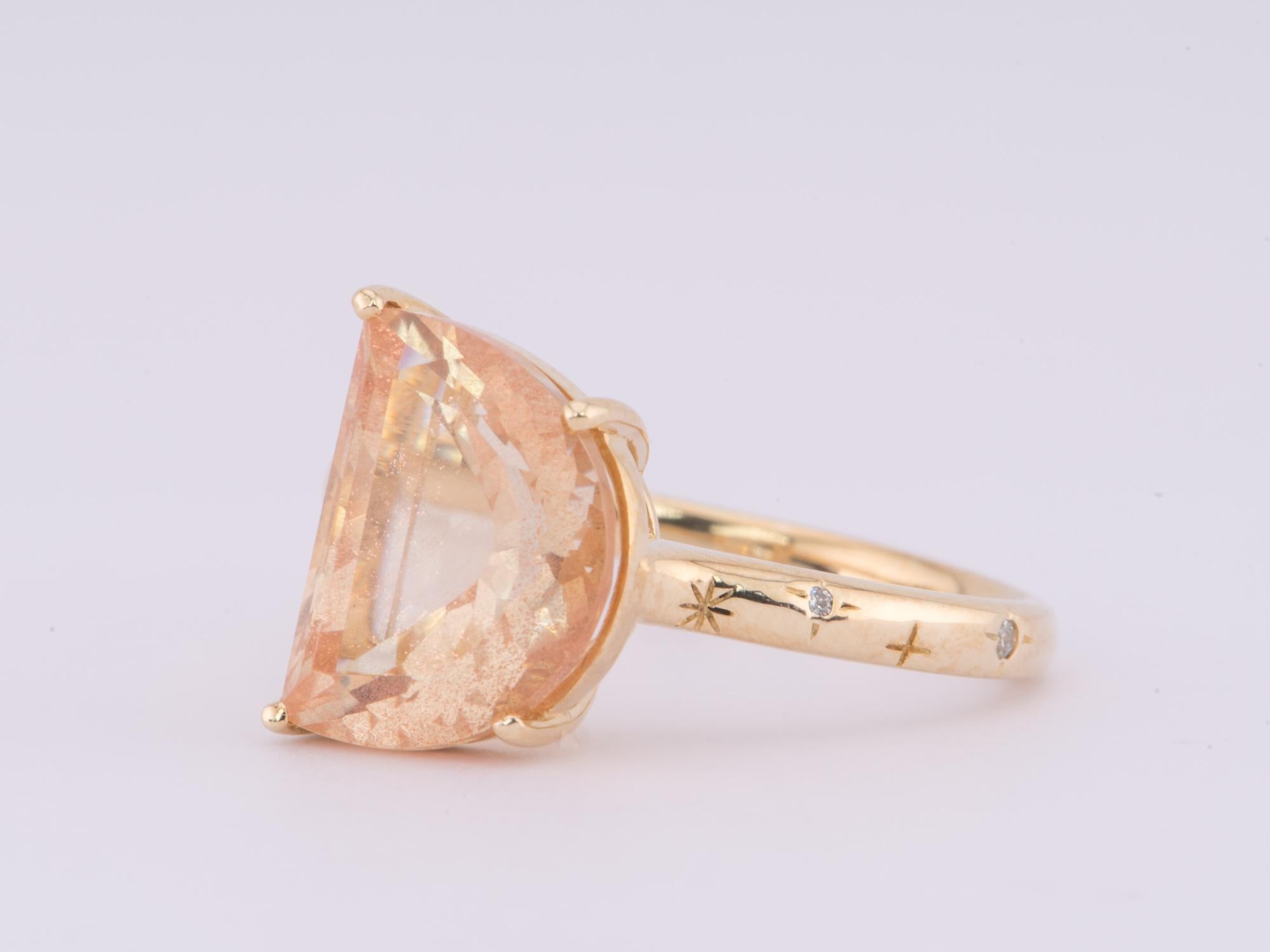 ♥ The item measures 12.8mm in length (North South direction), 9.5mm in width (East West direction), and stands 7.7mm tall from the finger. Band width is 2mm.
♥ Ring size: US Size 8 (Free resizing up or down 2 size2)
♥ Material: 14K Gold
♥ Gemstone: