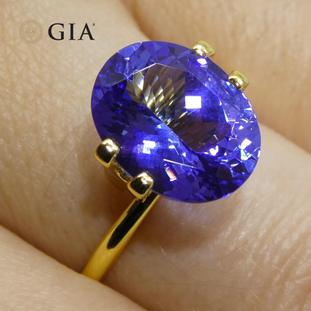 Brilliant Cut 4.29ct Oval Blue-Violet Tanzanite GIA Certified Tanzania   For Sale