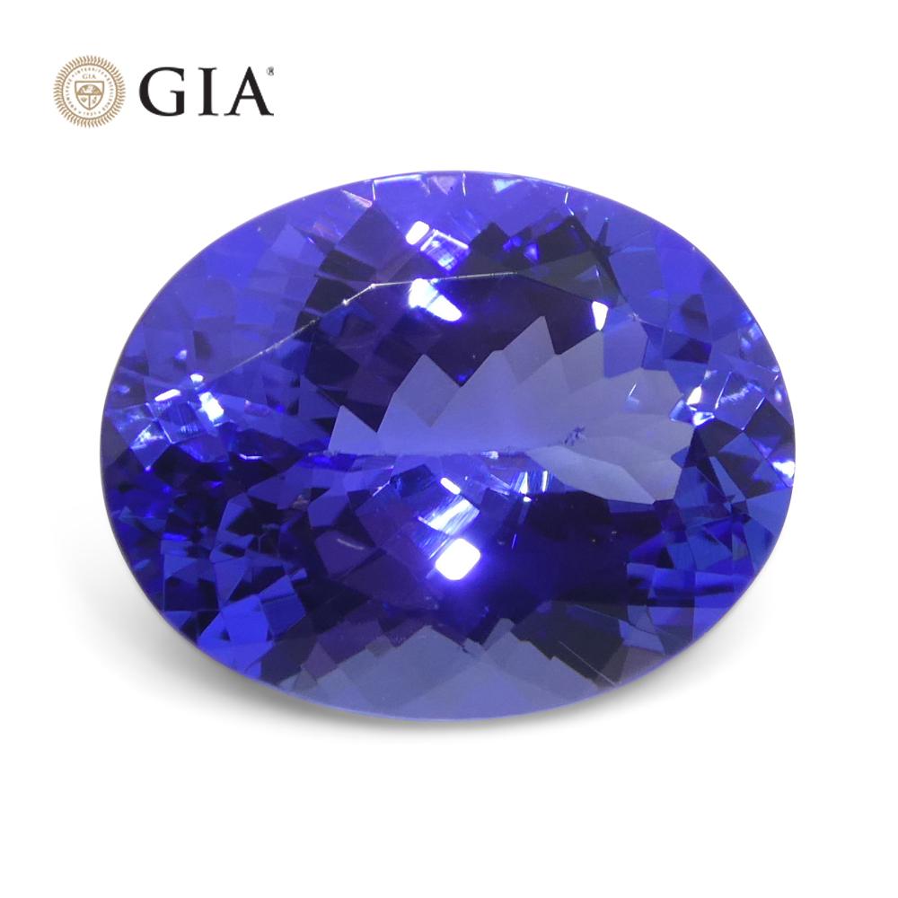 Women's or Men's 4.29ct Oval Blue-Violet Tanzanite GIA Certified Tanzania   For Sale