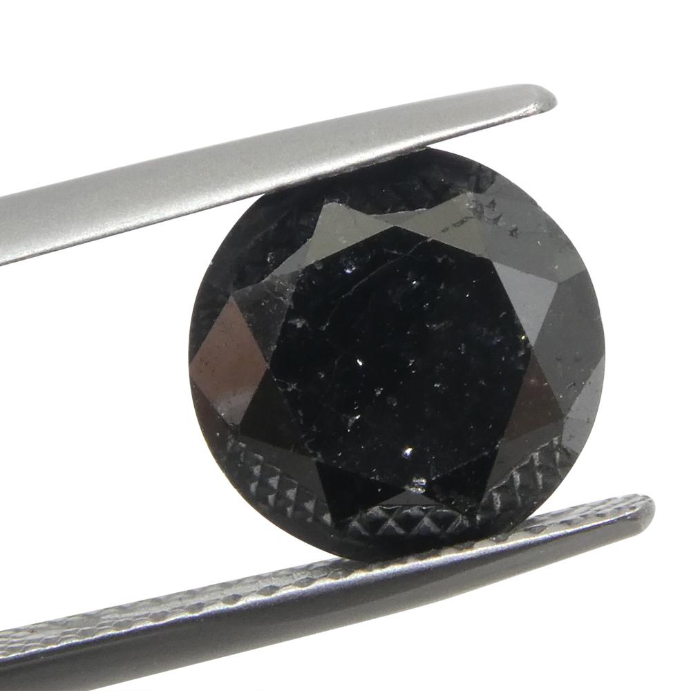 4.2ct Round Brilliant Cut Black Diamond  For Sale 5