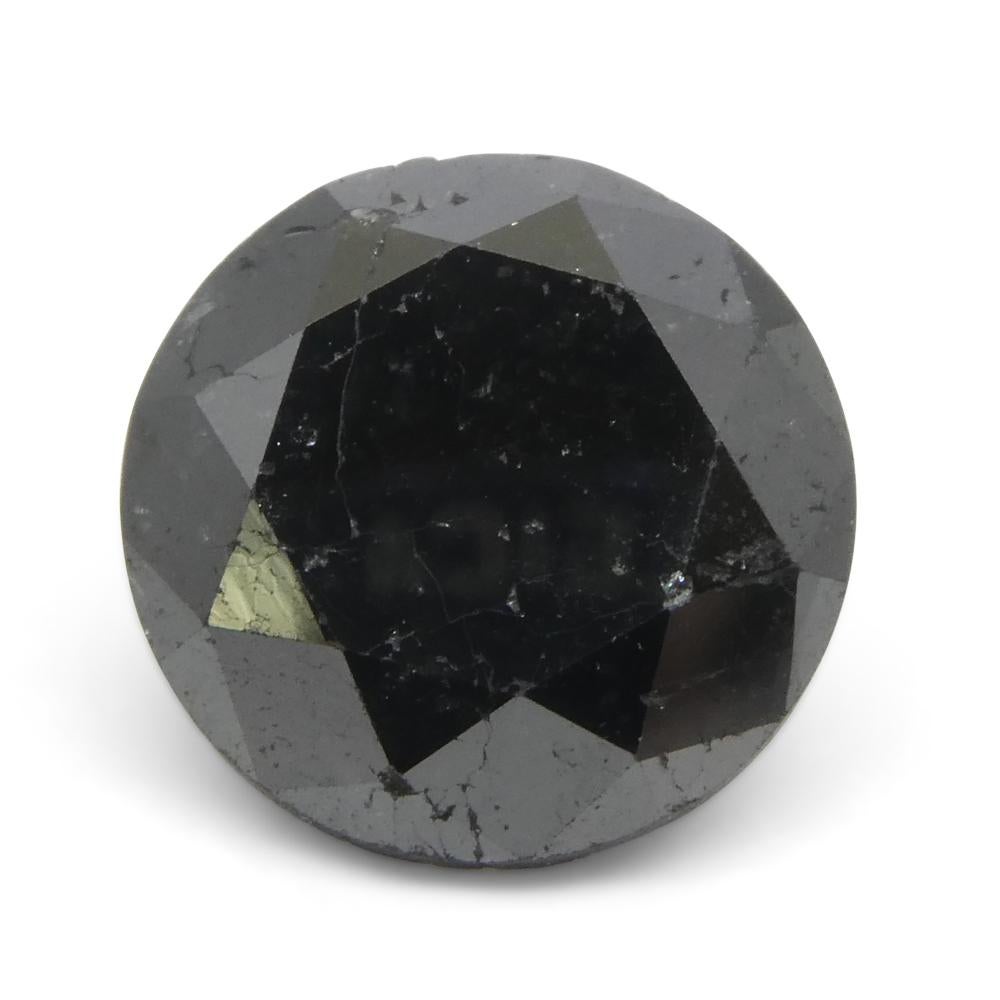 4.2ct Round Brilliant Cut Black Diamond  For Sale 1