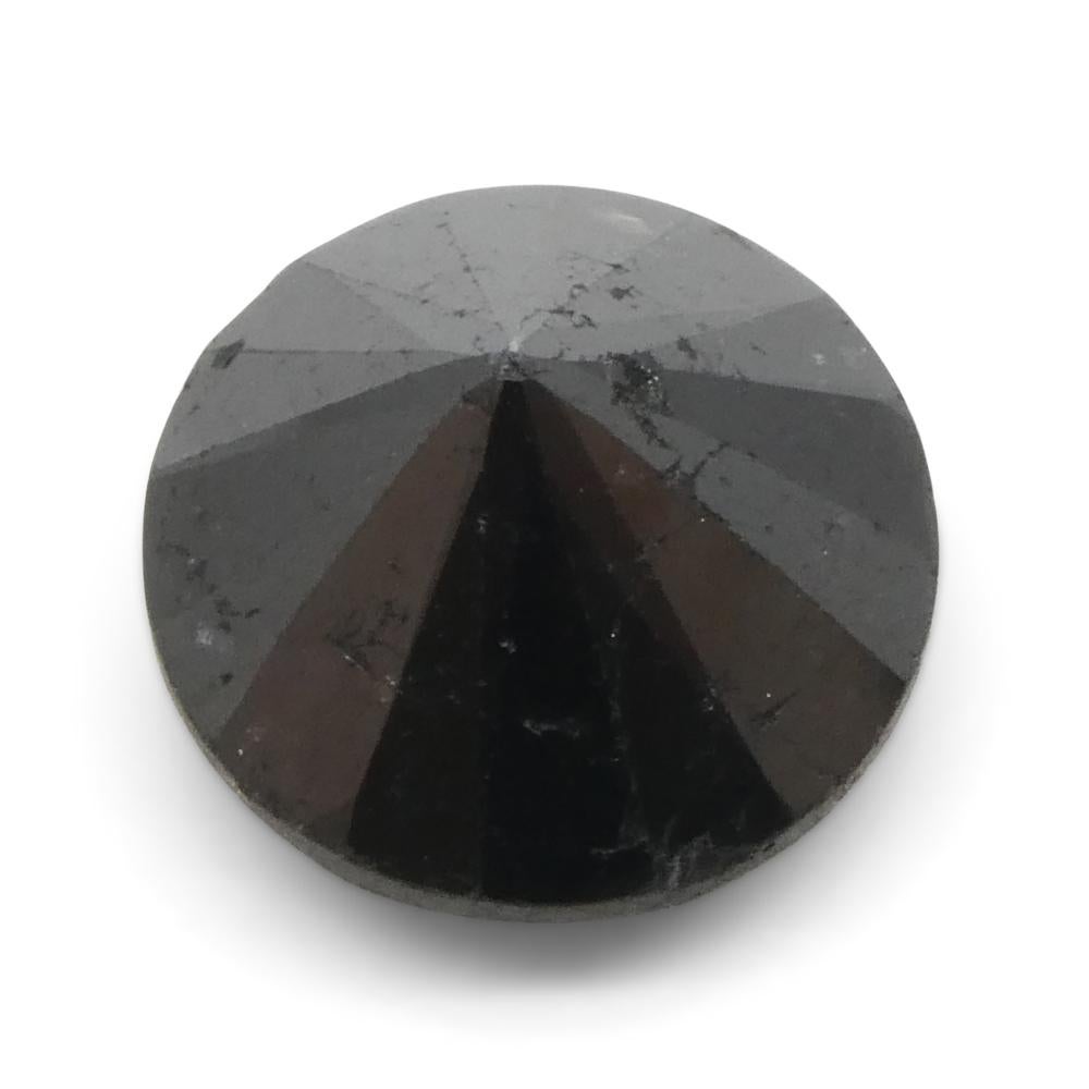 4.2ct Round Brilliant Cut Black Diamond  For Sale 4