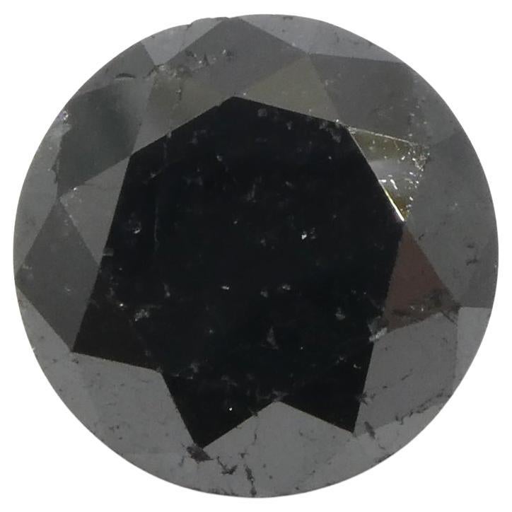 4.2ct Round Brilliant Cut Black Diamond  For Sale
