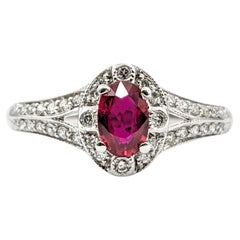 .42ct Ruby & Diamond Ring In White Gold