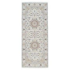 Tappeto Avorio Nain Flower Design 250 KPSI in lana annodata a mano 4'2 "x10'1"