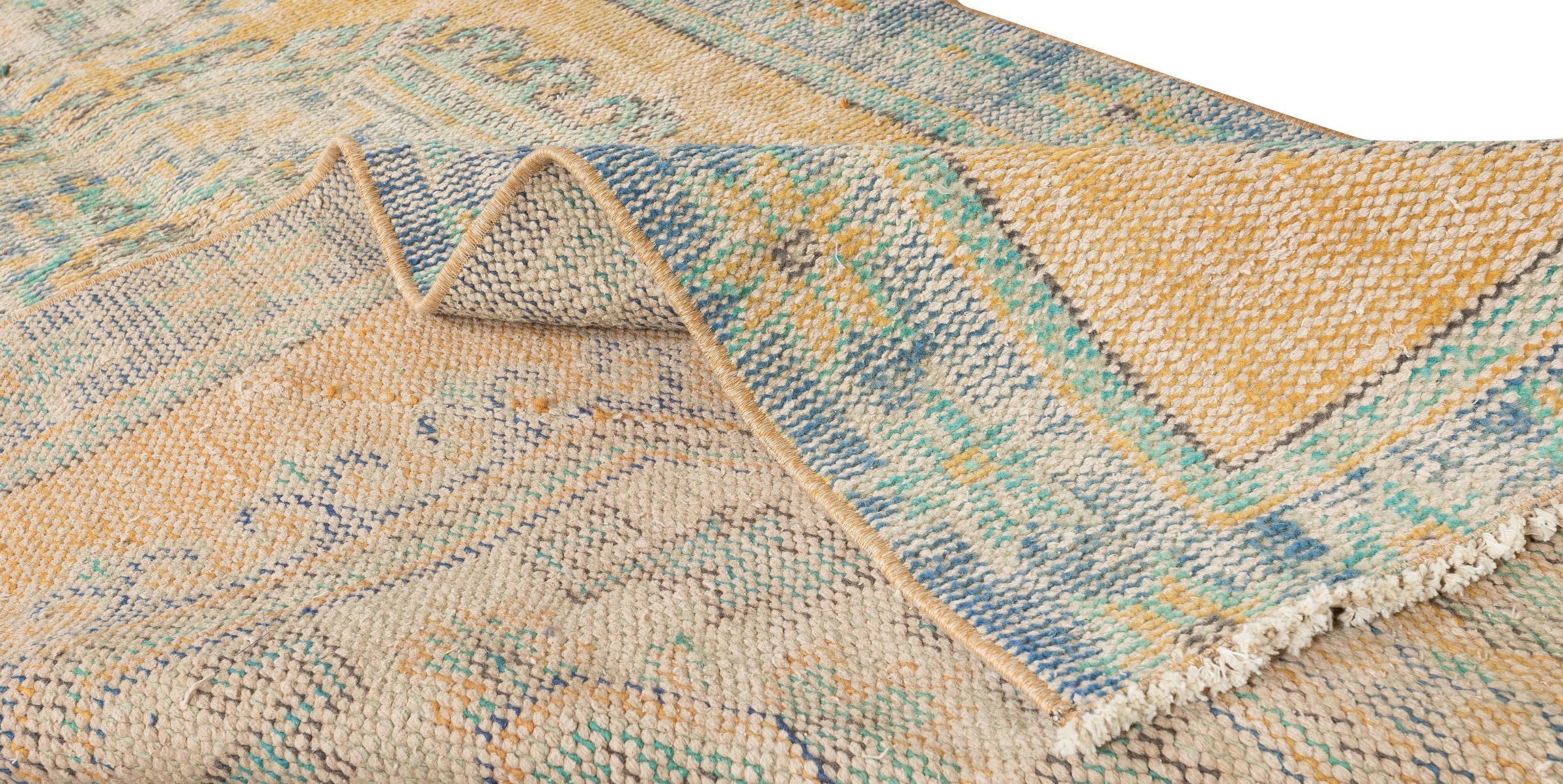 Turc Tapis de couloir turc de 4,2 x 11 pieds fait à la main, tapis Corridor orange en vente