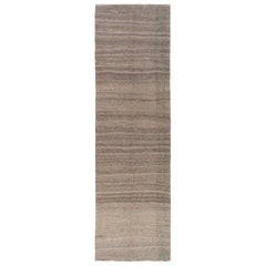4.2x13.5 Ft Vintage gestreift Kilim Läufer, natürliche Wolle Teppich für Flur & Küche