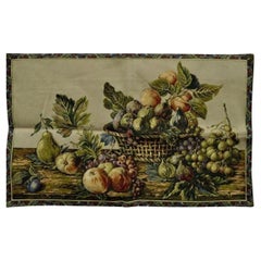 42 "x26" Tapiz francés para colgar en la pared Aubusson Naturaleza muerta de frutas Fondo beige