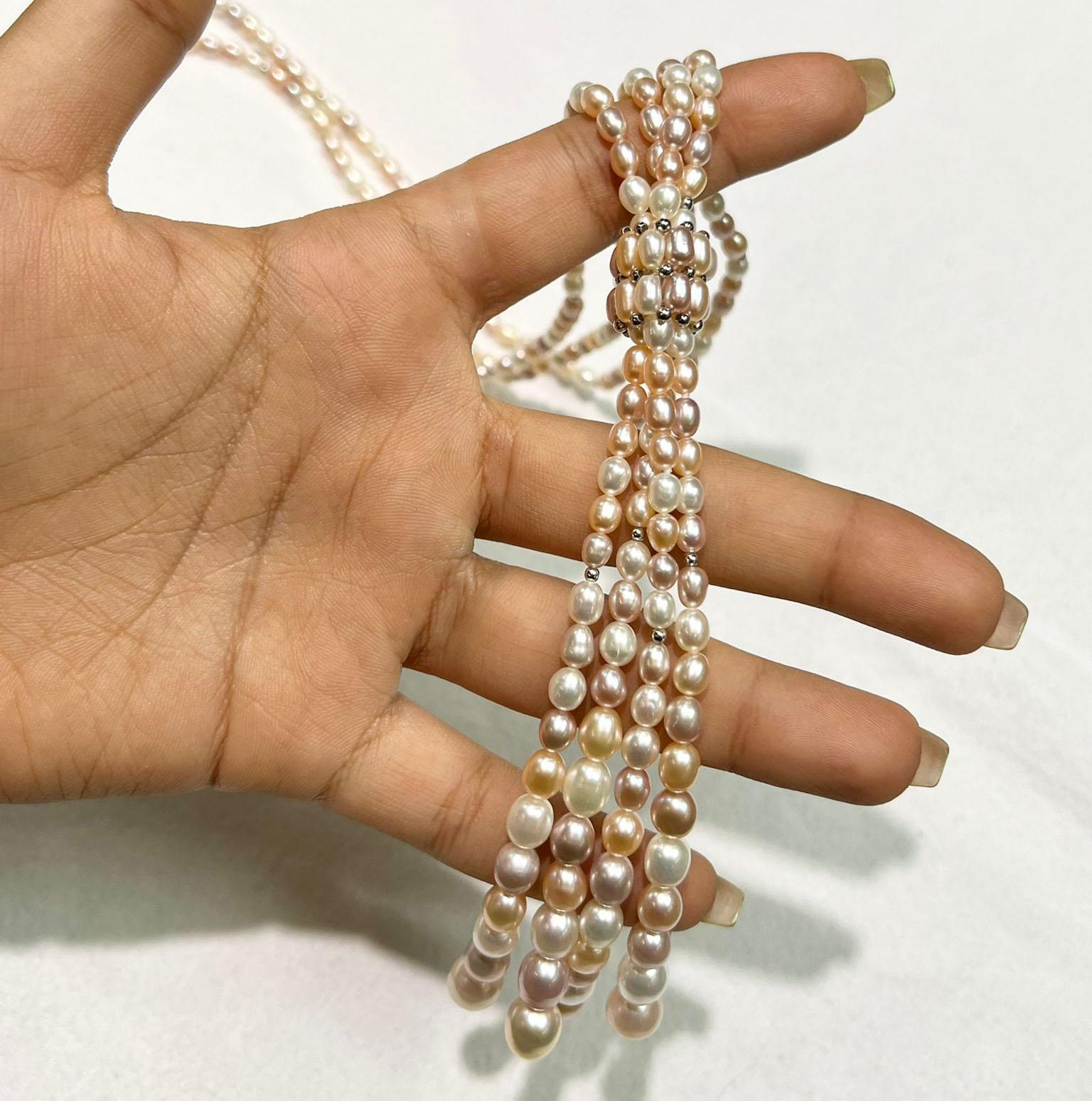 2 Strand Lariat Pearls with Tassel For Sale 5
