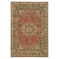 4'2"x6'1" Rust Red Antiqued Tabriz Haji Jalili Design Hand Knotted All Wool Rug