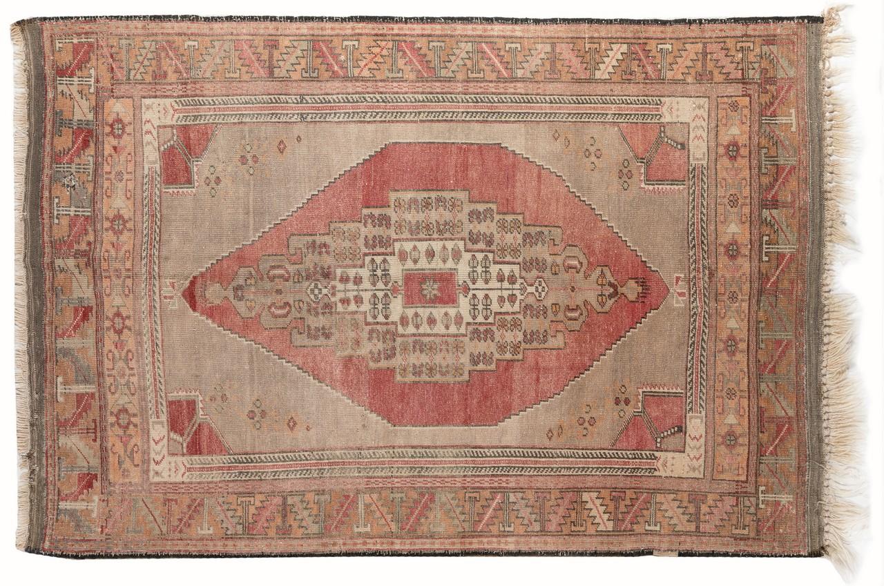 4.2x6.2 Ft Handgefertigter anatolischer Teppich. Authentischer Vintage-Wollteppich im Stammesstil (Türkisch) im Angebot