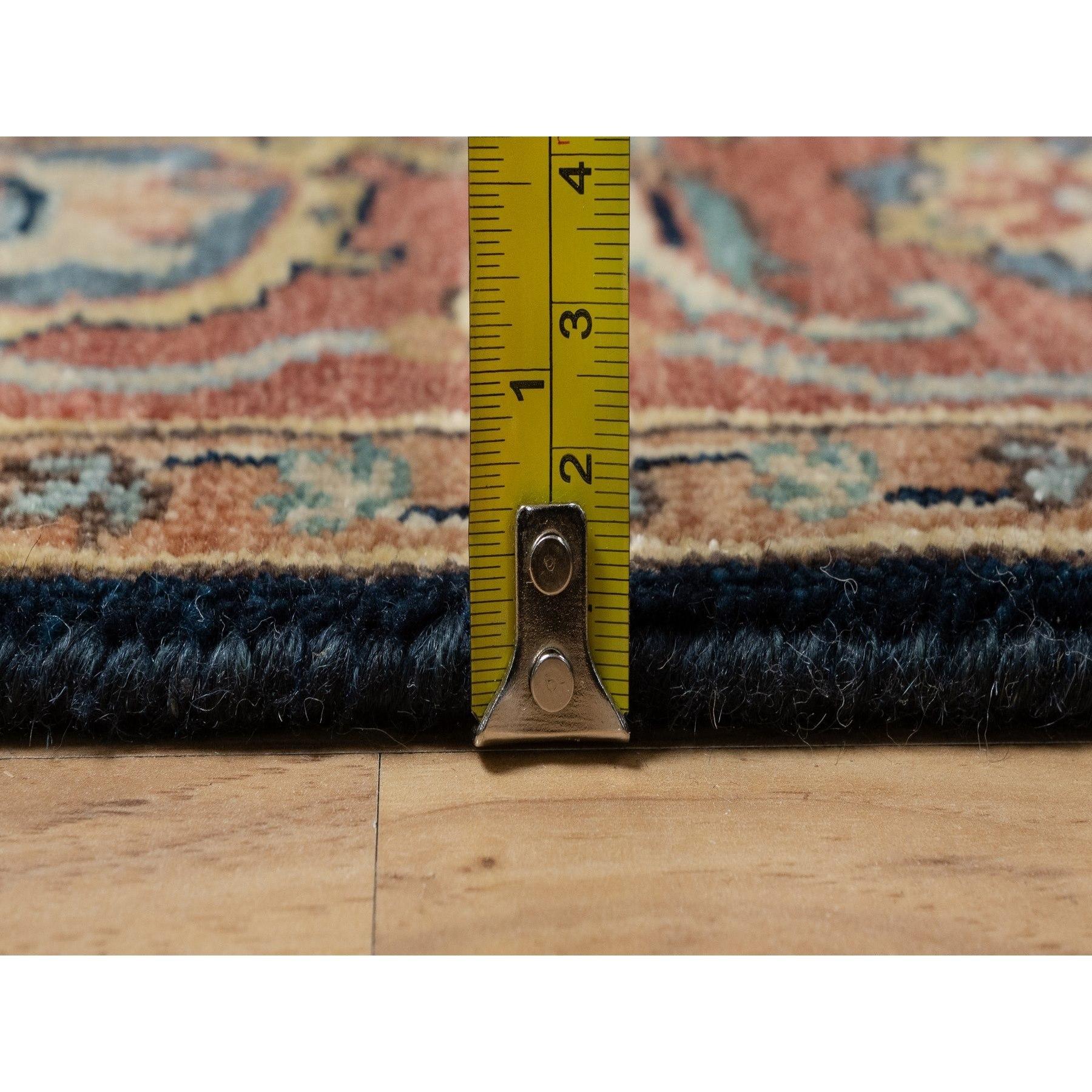 Alfombra Oriental de Lana Anudada a Mano Heris Azul Oxford Antiguo 4'2 