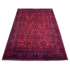 4
2"x6
6" Deep and Saturated Red Afghan Khamyab Wool hand Knotted Rug
