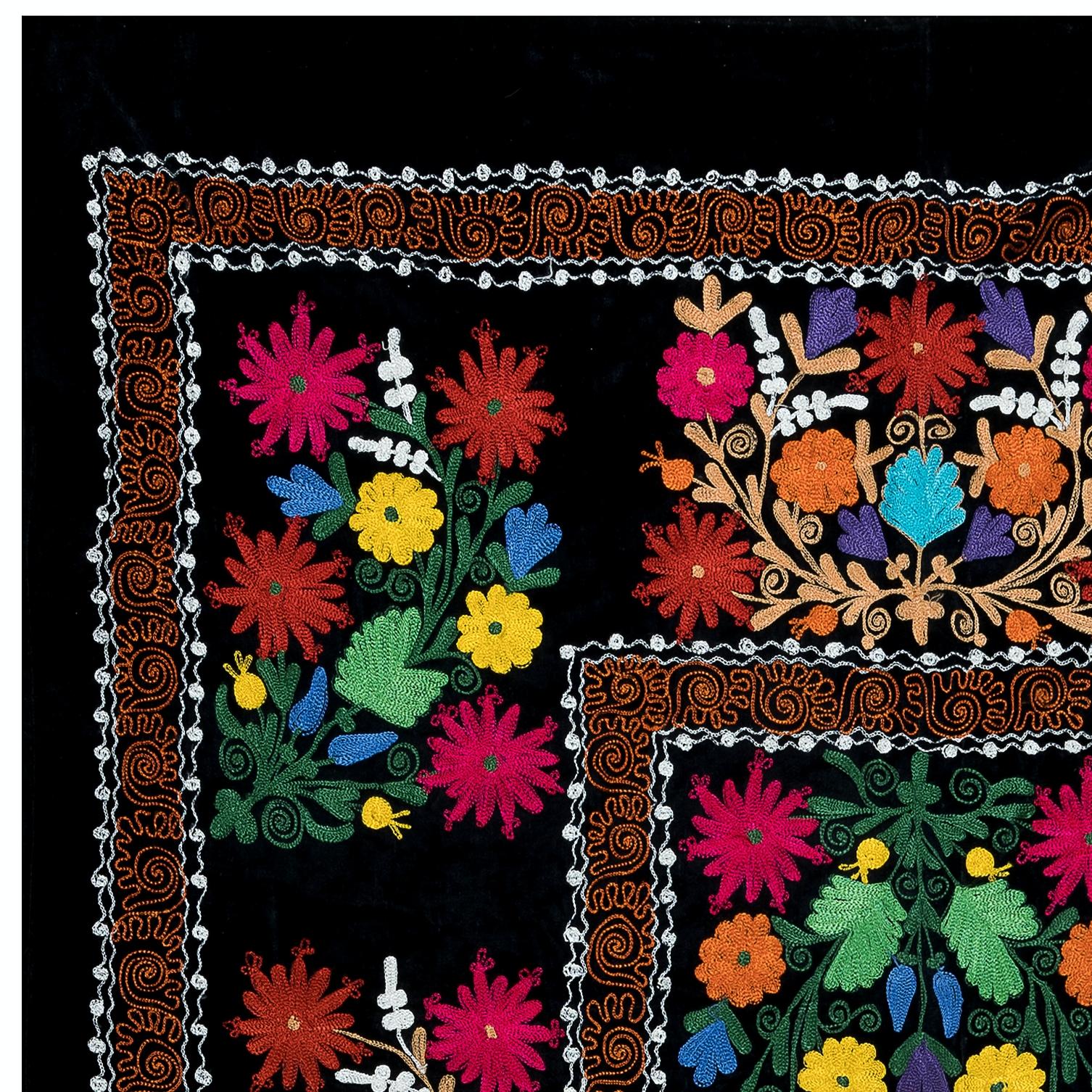 Suzani, a Central Asian term for a specific type of needlework, is also the broader name for the hugely popular decorative pieces of textile that feature this needlework in vivid colors with bold, expressive floral and botanical designs, natural