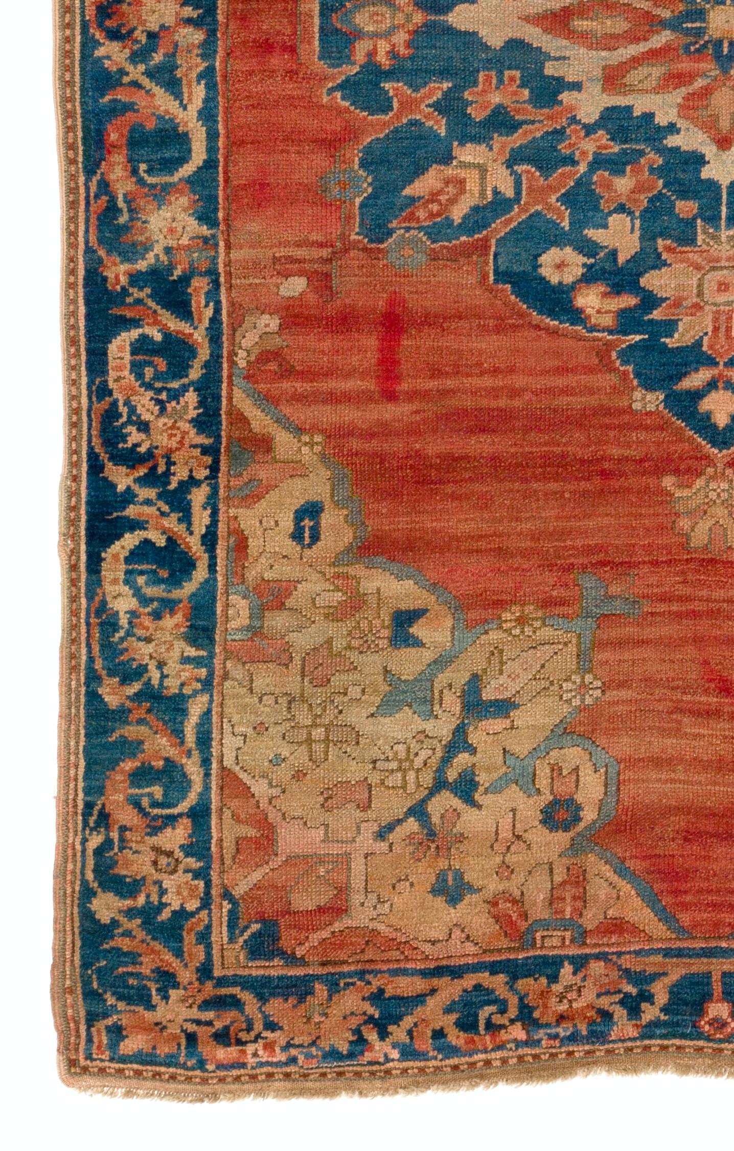 4.2x6.7 Ft Antiker türkischer Magri 'Fethiye' Teppich, um 1900 (Handgeknüpft) im Angebot