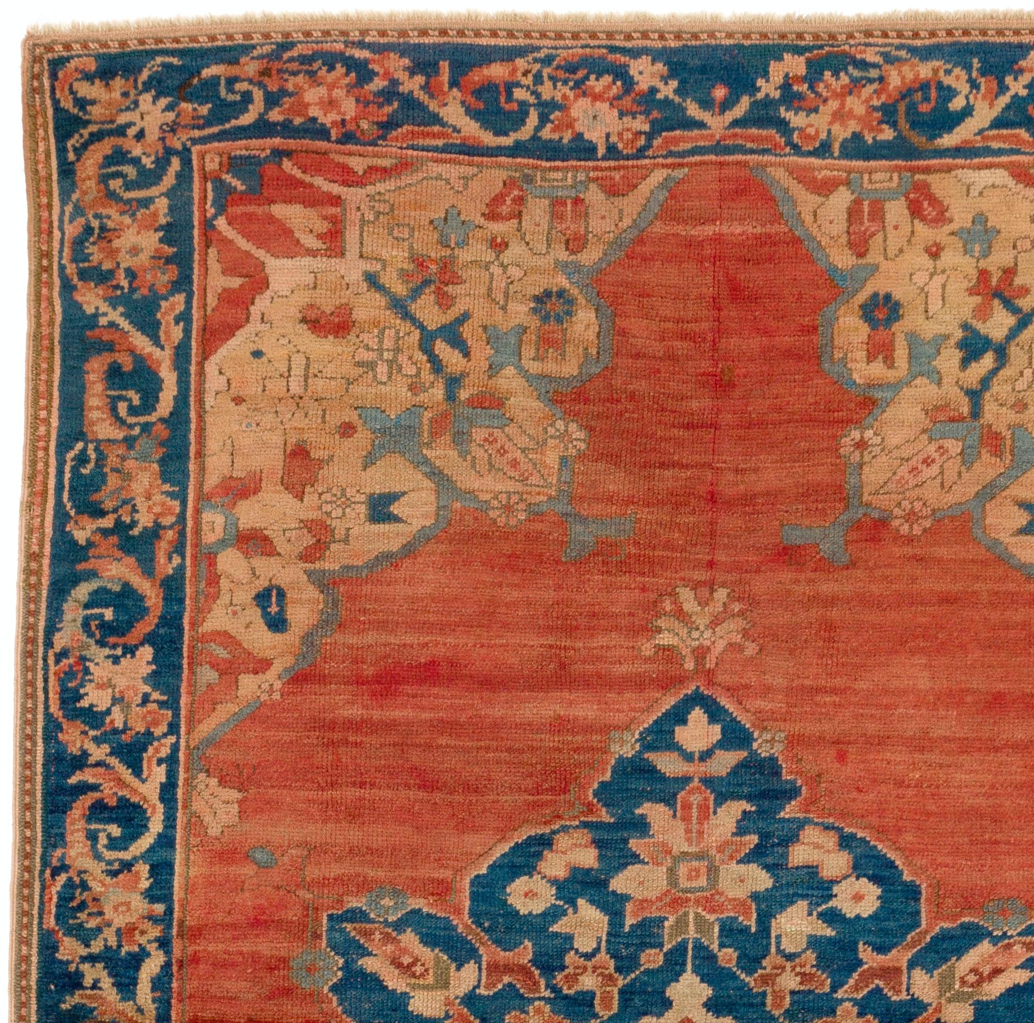 4.2x6.7 Ft Antiker türkischer Magri 'Fethiye' Teppich, um 1900 (Land) im Angebot