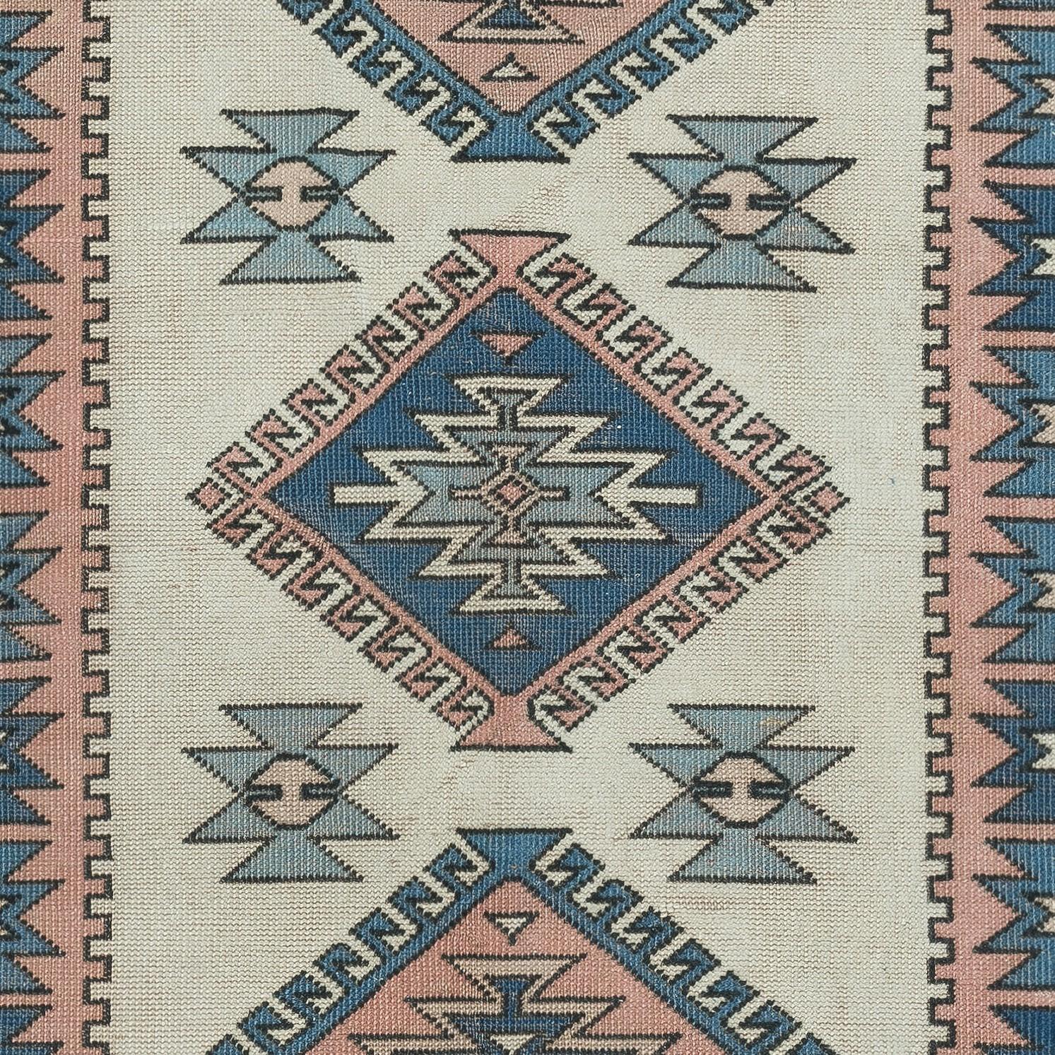 Annodato a mano Tappeto per l'area turca 4.2x7 Ft Traditional Vintage Handmade. 100% lana in vendita