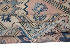 4.2x7 Ft Vintage Handmade Turkish Wool Area Rug for Living Room and Dining Room