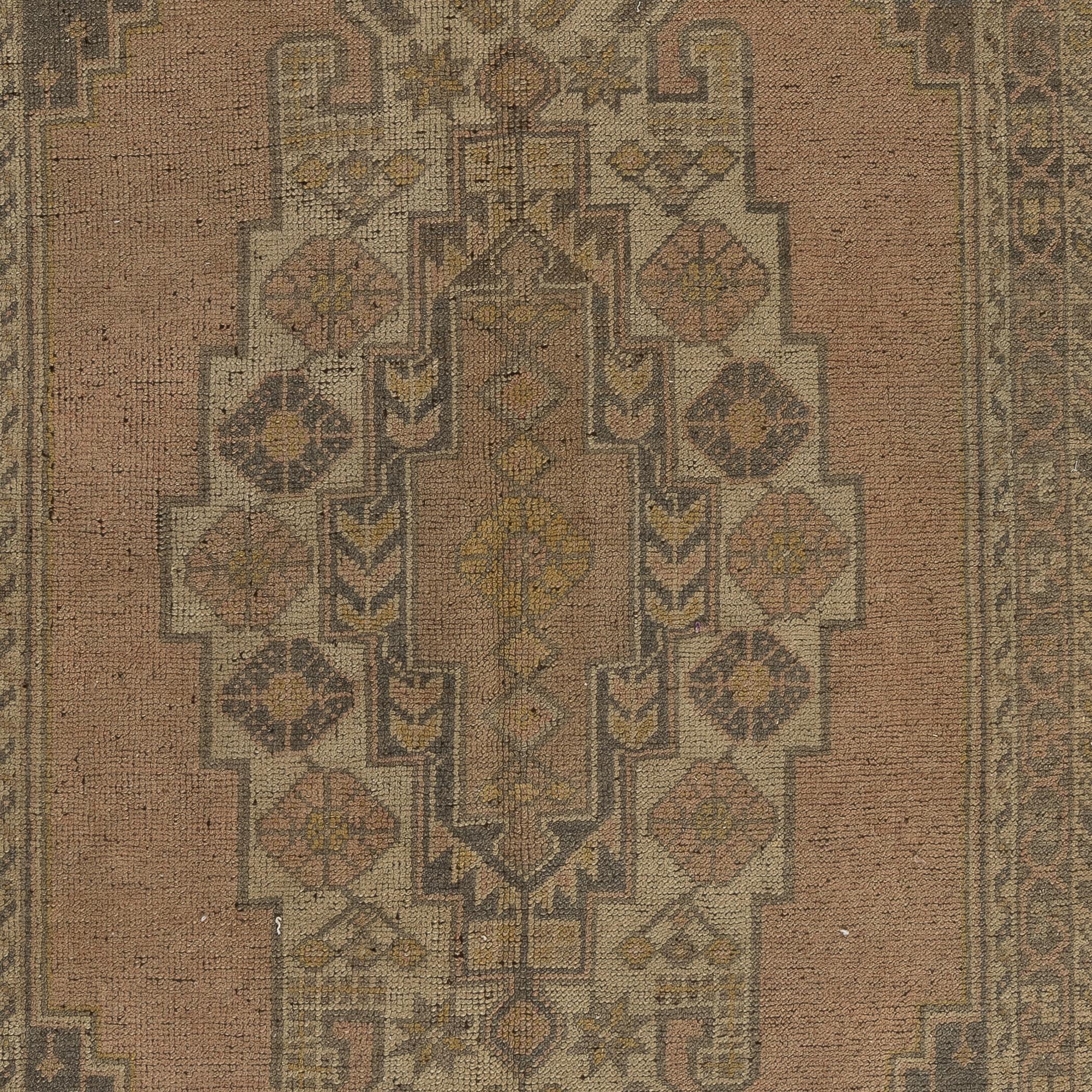 4.2x7 Ft Vintage Orientalischer Akzentteppich. Handgefertigter Wollteppich mit Tribal-Stil (Stammeskunst) im Angebot