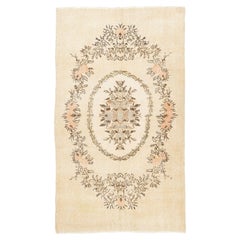 4.2x7.2 Ft Tapis turc vintage noué à la main, unique en son genre. Tapis d'Aubusson de style