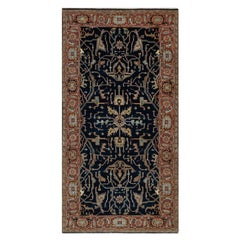 4
2"x8
1" Polo Blue Vein Design Lush and Plush Organic Wool Hand Knotted Rug