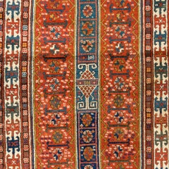 4.2x9.3 ft Antique Caucasian Karabakh Runner Rug, Full Pile, Ca 1880
