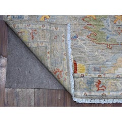 4'2"x9'6" Silver Fine Aryana All Over Design Wide Runner Oriental Rug