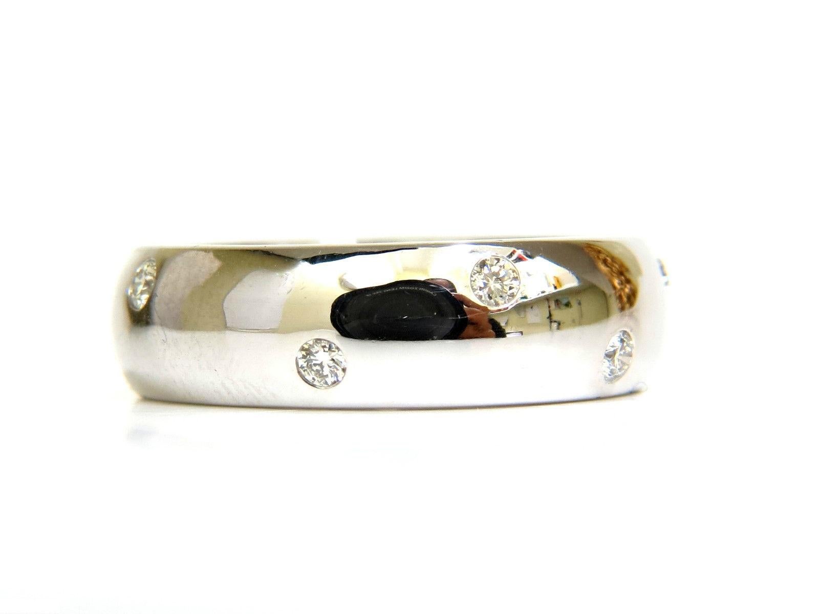 Modern .43 Carat Diamonds Eternity Wide Comfort Band Ring G/VS 14 Karat For Sale