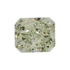 .43 Carat Natural Fancy Yellowish Green Radiant Cut Diamond with GIA Report