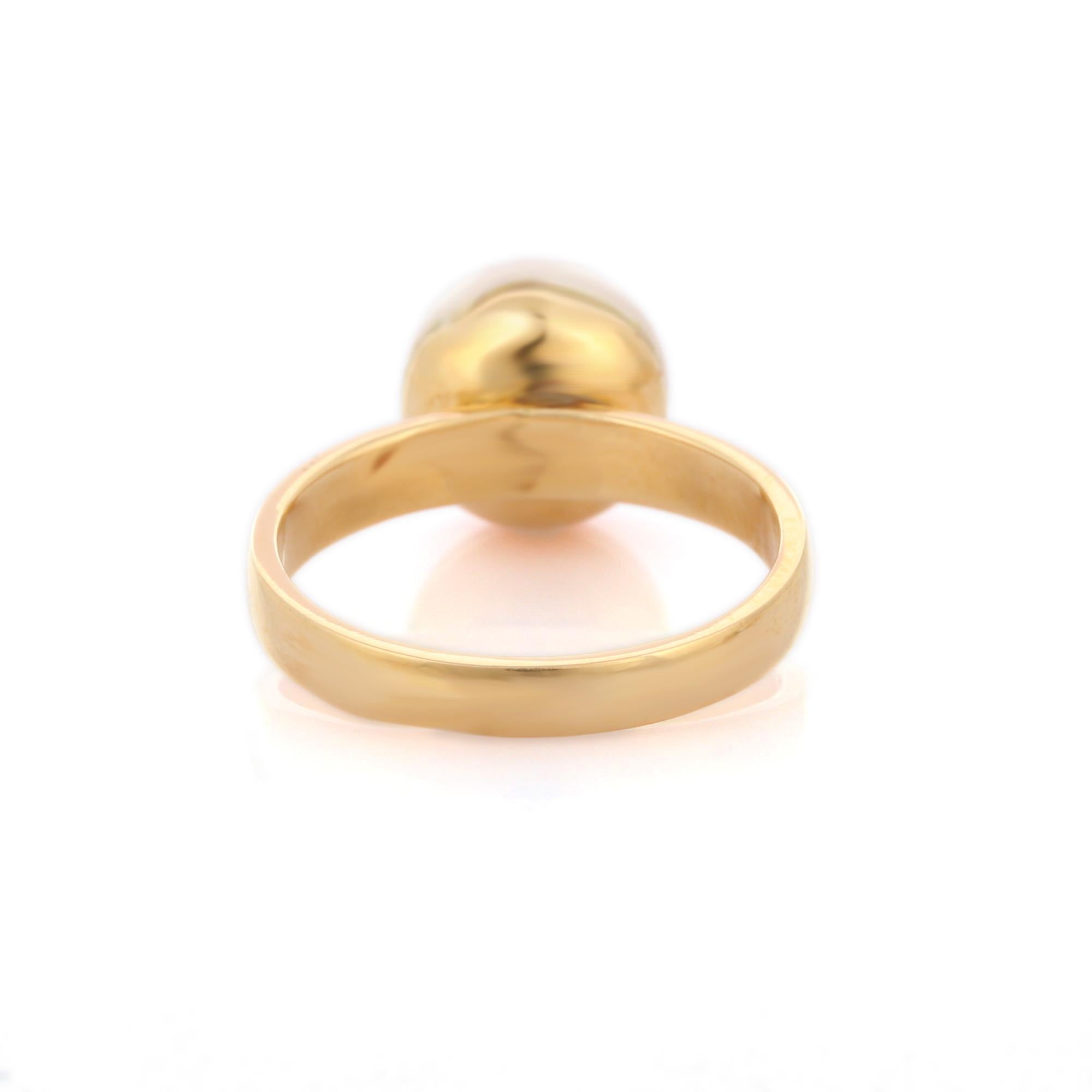 For Sale:  4.3 Carat Pearl Solitaire Ring in 18K Yellow Gold  5