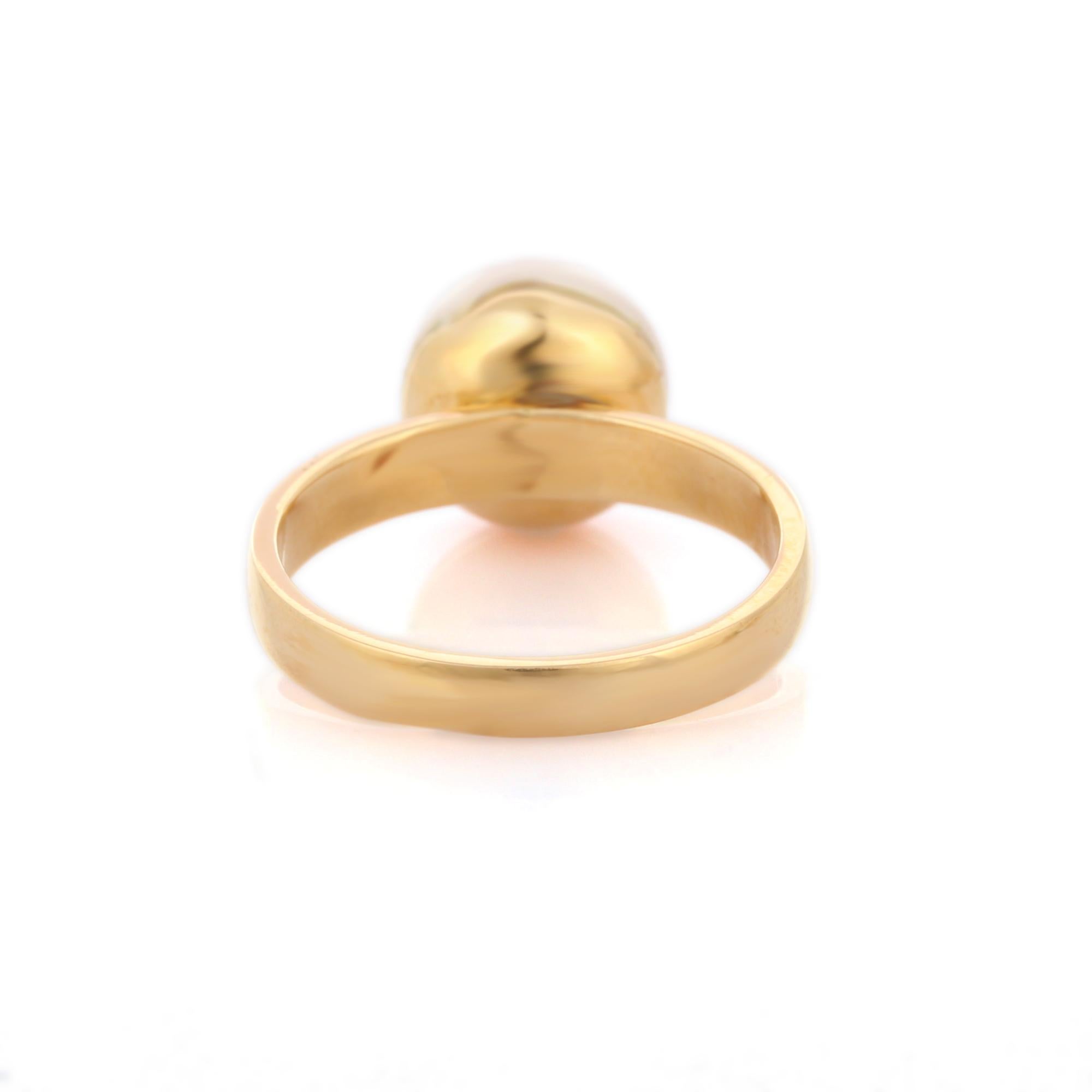 En venta: Anillo diario solitario de perla redonda de 4,3 quilates en oro amarillo macizo de 18 quilates  5