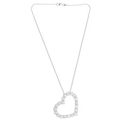4.3 Quilates SI Claridad HI Color Pave Collar Colgante Corazón Diamante 18k Oro