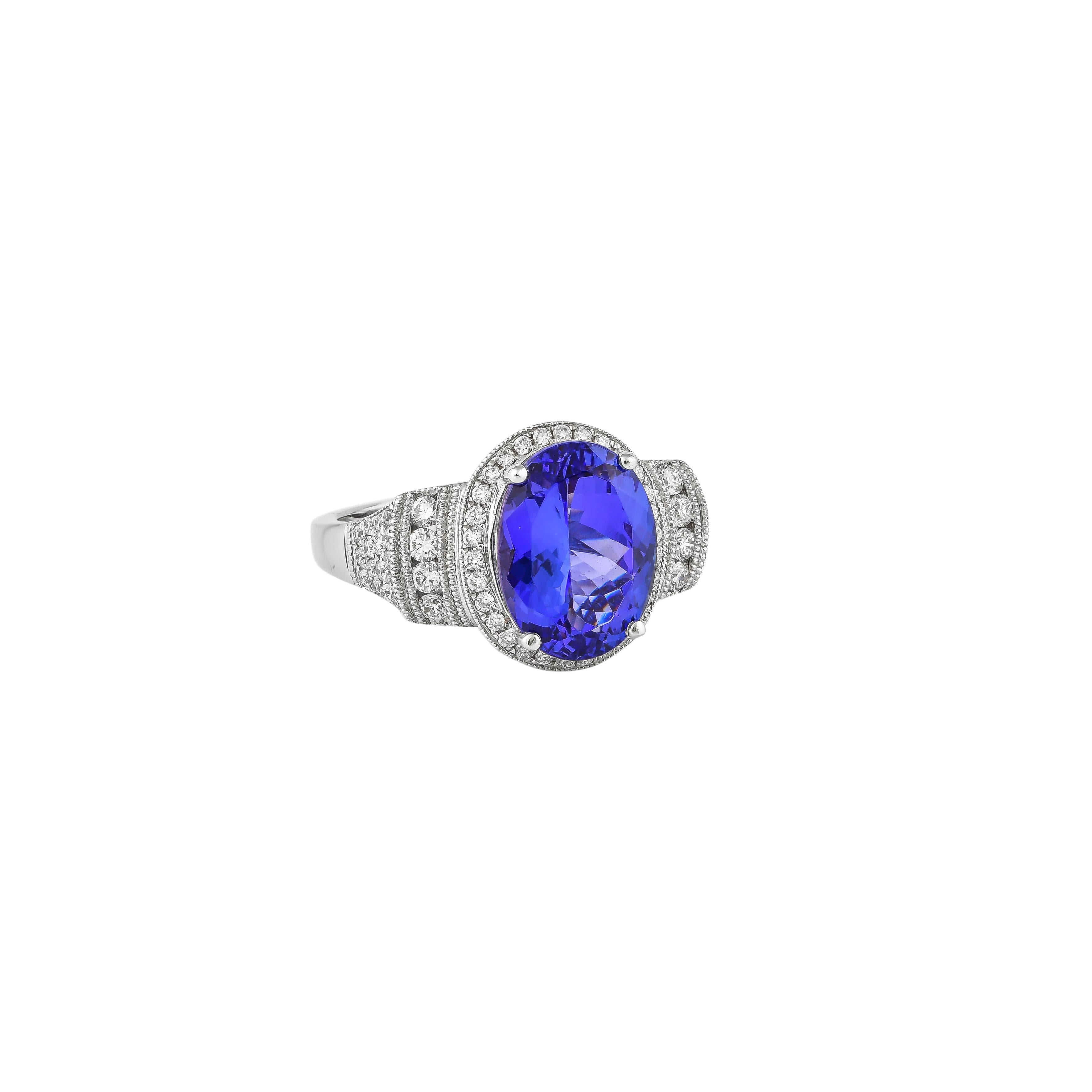 This collection features a selection of the most tantalizing Tanzanites. This enchanting East African gemstone can only be procured from one mine in the foothills of Mount Kilimanjaro, Tanzania. We have accented the rich purple-blue hues of the