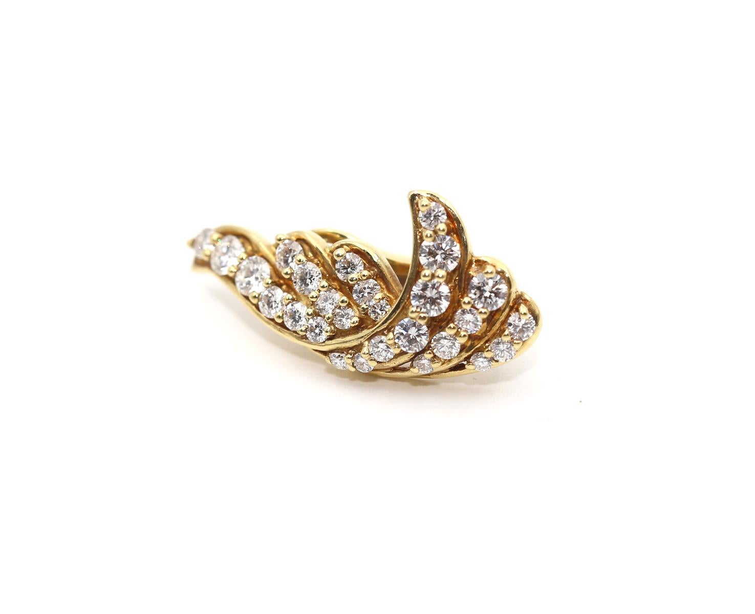 Boucles d'oreilles en diamant de 4,3 carats en or jaune 18 carats, 1970 en vente 1