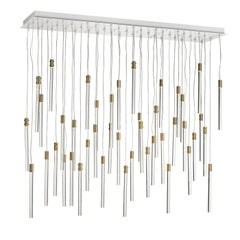 Lampadario a tubo di vetro trasparente a 43 luci di Il Paralume Marina