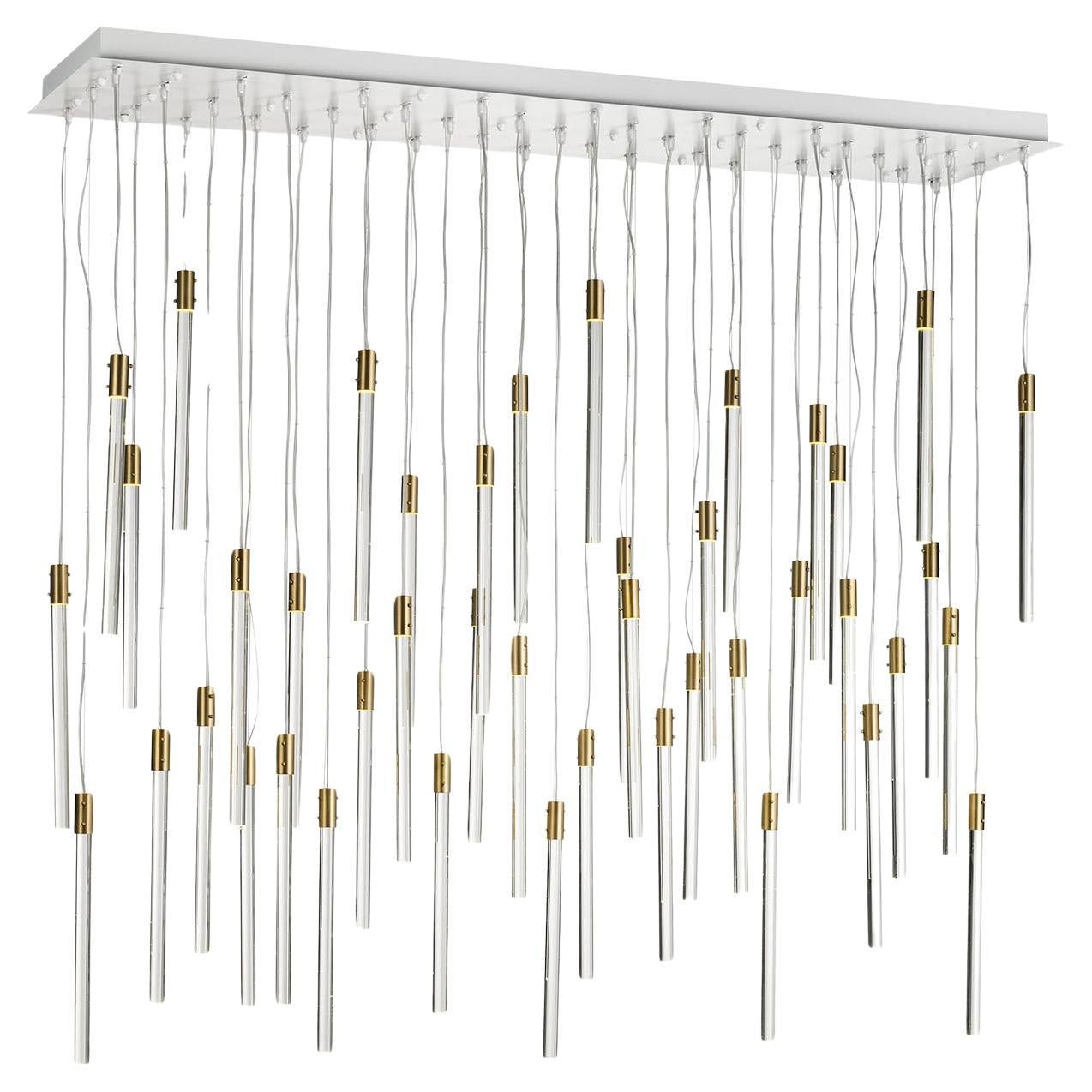 43-light Transparent Glass Glase Pipe Chandelier by Il Paralume Marina For Sale