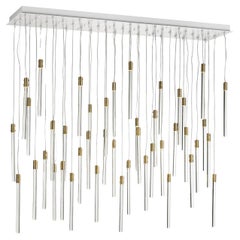 Lampadario a tubo di vetro trasparente a 43 luci di Il Paralume Marina