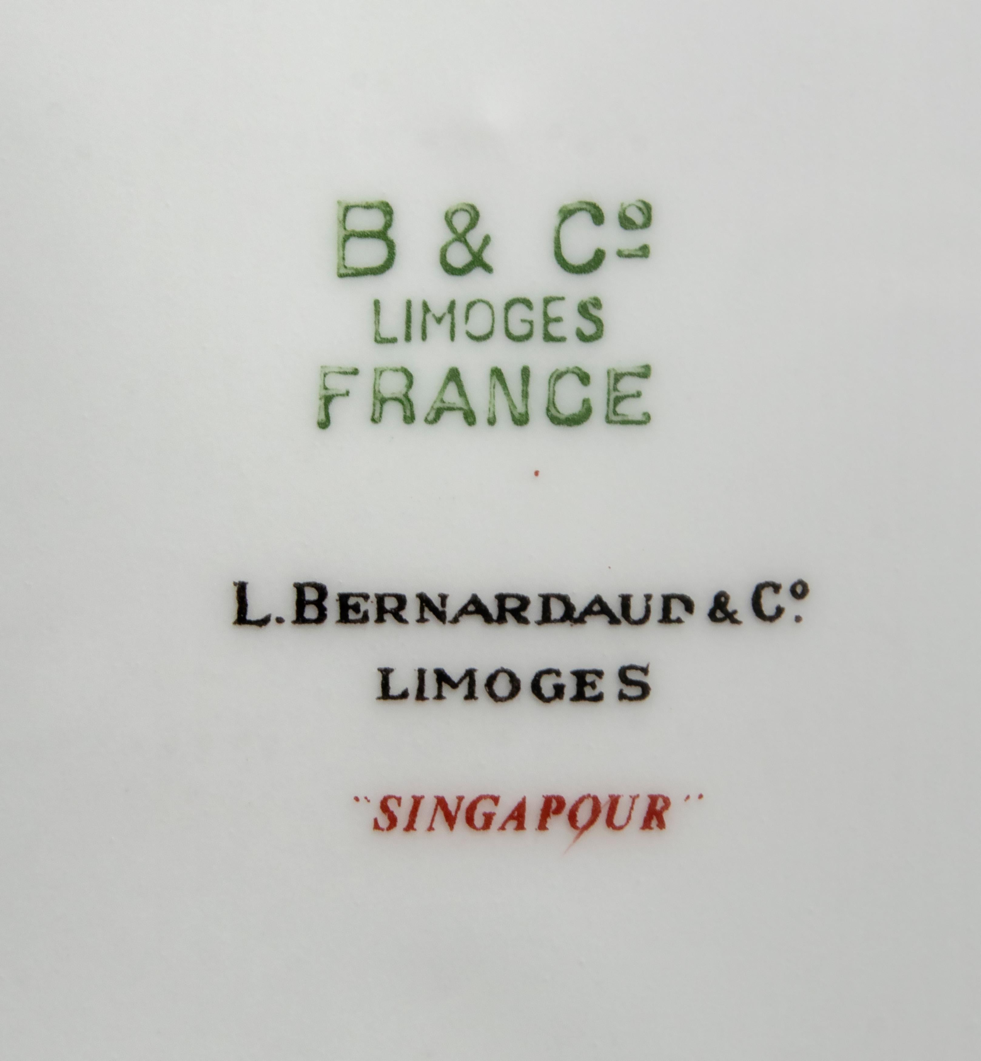 43-Piece Set of Porcelain Tableware made by Bernardaud Limoges model Singapour 2