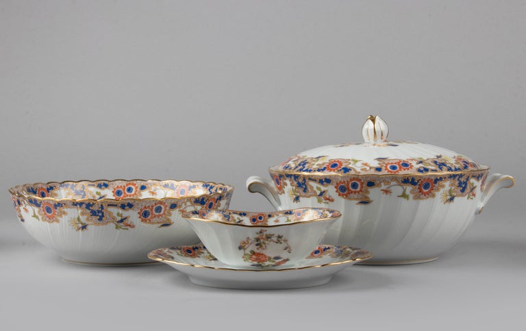 43-Piece Set of Porcelain Tableware made by Bernardaud Limoges model  Singapour at 1stDibs