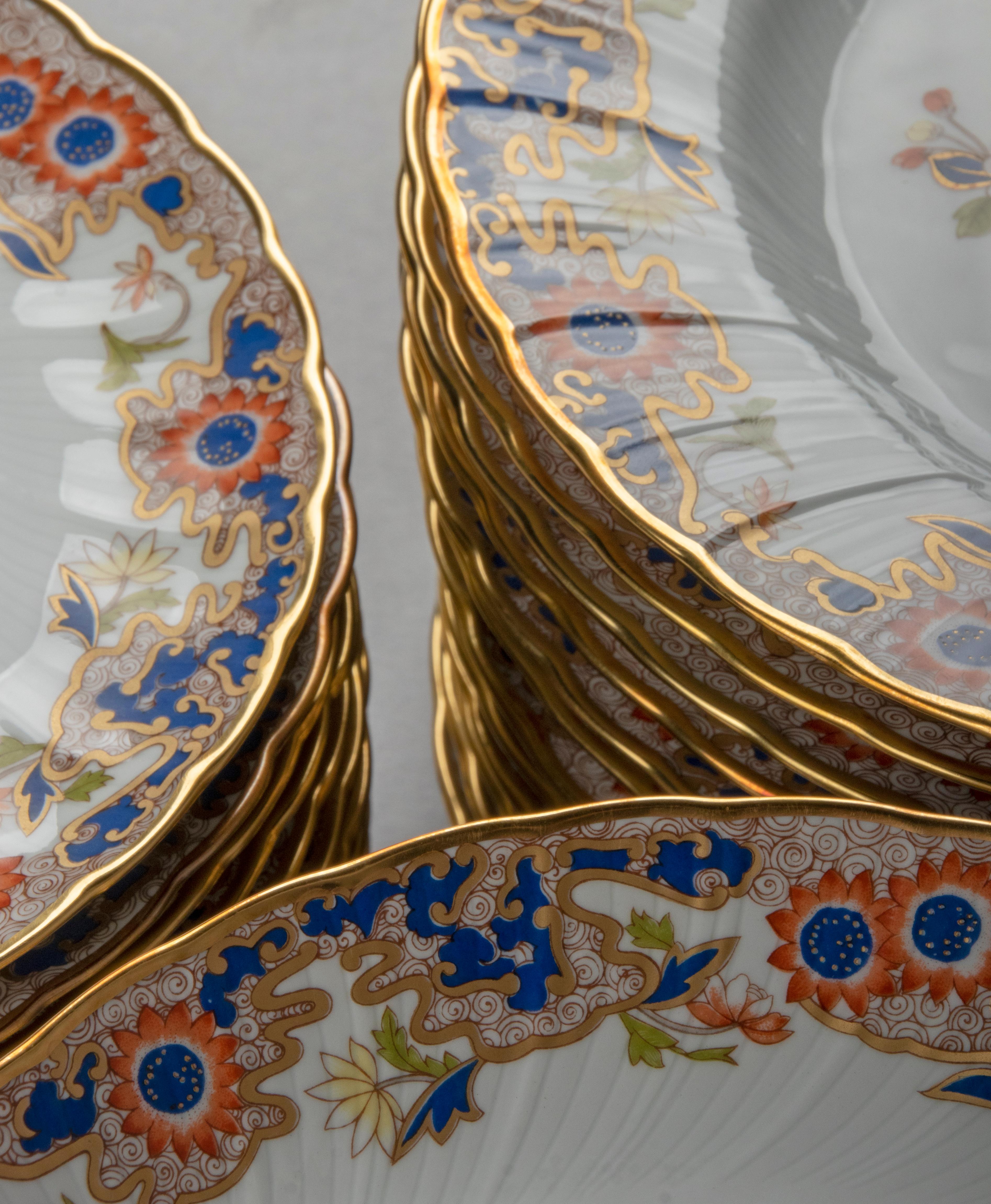 43-Piece Set of Porcelain Tableware made by Bernardaud Limoges model Singapour 1